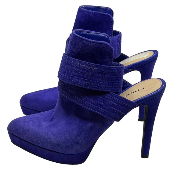 new Gianni Bini ♥︎ Suede Ankle Wrap Platform Slingback Stilettos Heels ♥︎ Cobalt - Picture 6 of 16